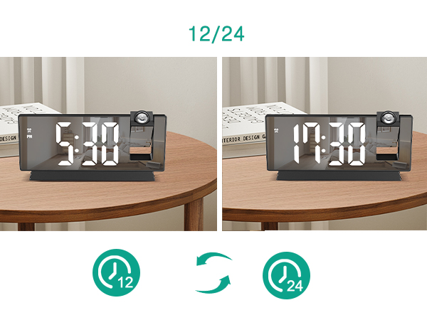 Projection Alarm Clock, Digital Clock