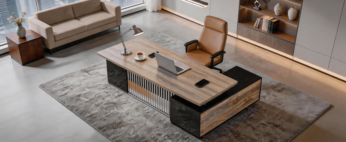 Large L Shaped Executive Desk