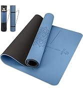 Yoga Mat Non Slip TPE Extra Wide Yoga Mat with Alignment Mark, 72"L x 32"W x 0.32"/0.24"Th (183cm...