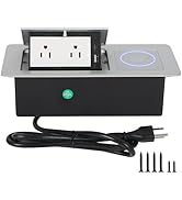 Table Pop Up Outlet Automatic Pop Up Strip Center Countertop Recessed Power Strip with 15W Wirele...