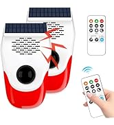 Outdoor Motion Sensor Noise Maker with 8 Replaceable Recording,Dog Barking Motion Detector Alarm,...