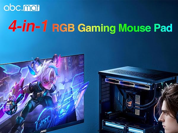 RGB Gaming Mouse Pad with Wireless Charging Phone Stand