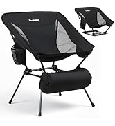 Anbte Extra Height &amp; Width Portable Camping Chair, 400LBS Capacity Compact Folding Chair with Squ...