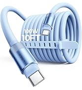 LISEN for iPhone Air 17 Charger Cord USB Cable 10FT, Chubby 100W Soft Silicone USB C to USB C Fas...