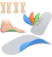 Guamar Removable Arch Support Inserts for Men Women: 3 Heights Adjustable Orthotic Insoles for Pl...
