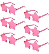 NACHLYNN 6/12/24/36 Pcs Rimless Star Shaped Sunglasses Transparent Sunglasses Pentagram Glasses V...