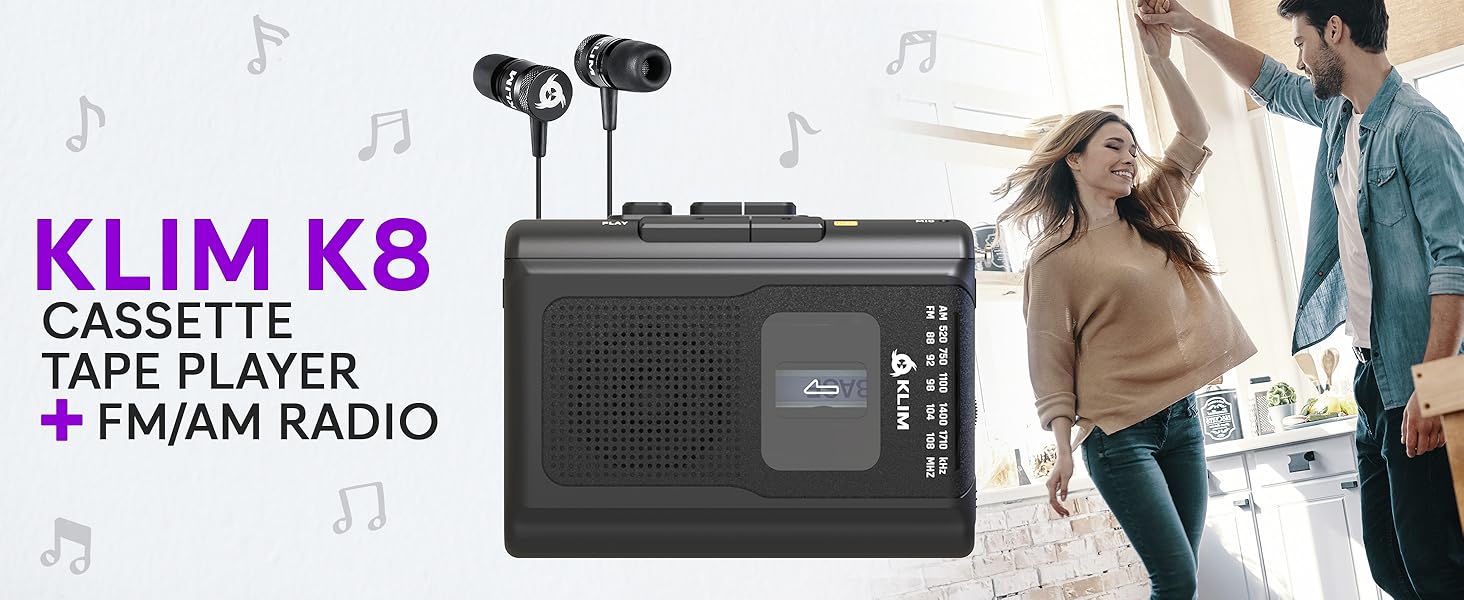 K8 Cassette Player Black