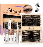 AILAISHI Lash Clusters Kit, DIY Cluster Eyelash Extensions 10-20mm, 80D+100D, 216pcs Fluffy D Cur...