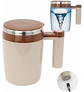 daasigwaa Rechargeable Self Stirring Mug - Magnetic Electric Auto Mixing Stainless Steel Cup for ...
