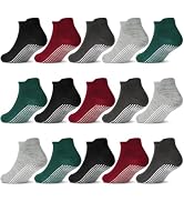 GRPSKCOS Non Slip Toddler Socks 15 Pairs Toddler Grip Anti Skid Low Cut Socks for 1-7 Years Boys ...