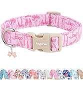 Faygarsle Cute Pink Bow Pattern Dog Collar for Summer Spring DesignSmall Medium Large Dogs S
