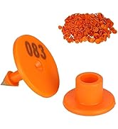 NSXAYIWE 100 PCS Cattle Ear Tags Numbered 001-100 with 100PCS Blank Livestock Animal Identificati...