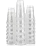 [100 Pack 8 Oz ] Plastic Cups, Plastic Cups, Clear Plastic Cups 8 Oz Clear Cups, Disposable Clear...