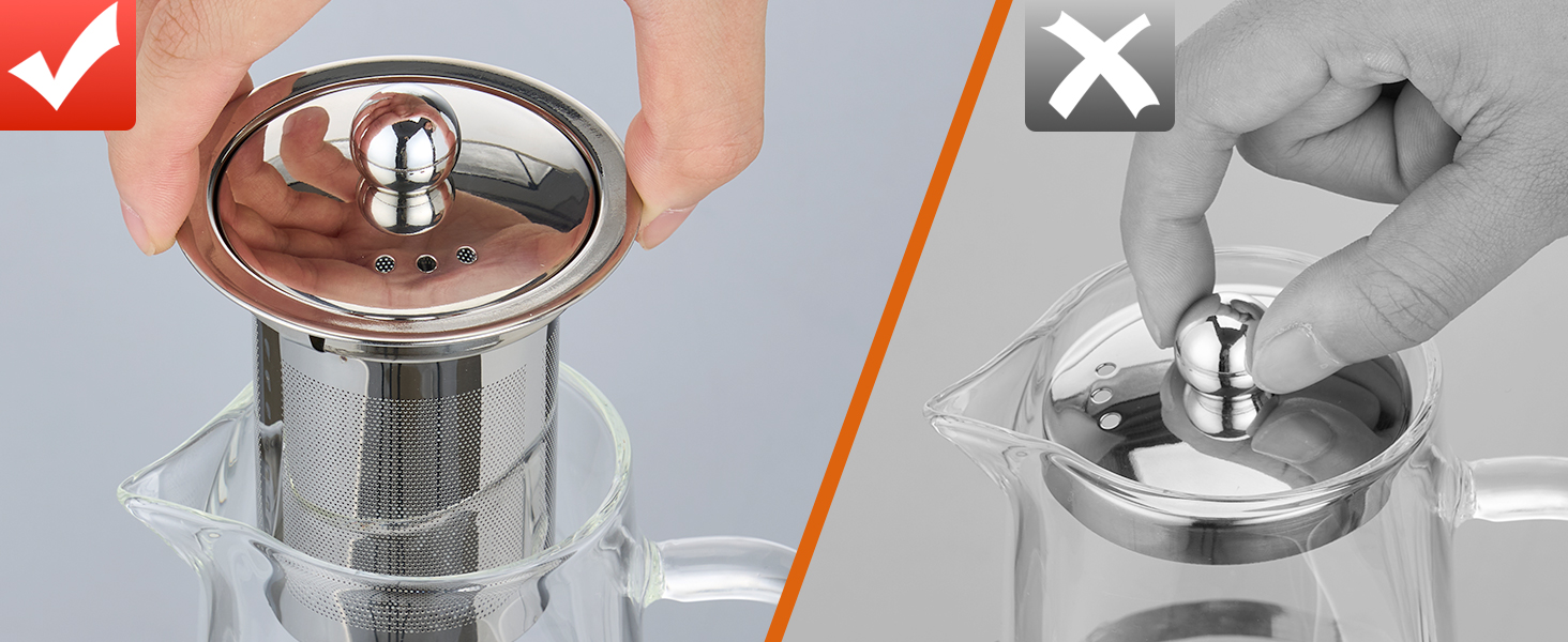 Blooming and Loose Leaf Hand Crafted Kettle for Women and Adult with Stainless Infuser