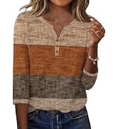 Zeagoo 3/4 Length Sleeve Womens Tops Casual Dressy Summer Blouses Buisness Work Spring Tee Shirts