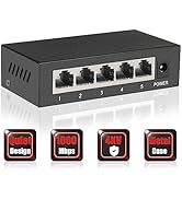 ienRon 5 Ports Gigabit Ethernet Switch,Unmanaged Network Switch,Ethernet Splitter | Plug & Play |...