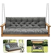 GPQAWER Porch Swing Cushions,Outdoor Cushions 3 Seater Replacement with Backrest, Waterproof Thic...