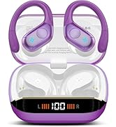 Qecnato Wireless Earbuds Bluetooth 5.4 Headphones 75H Stereo Deep Bass Sports Over Ear Buds with ...