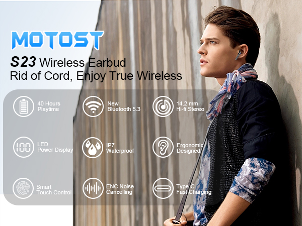 Wireless Earbuds Bluetooth Ear Buds Bluetooth Headphones Running in Ear Wireless Earphones Headset