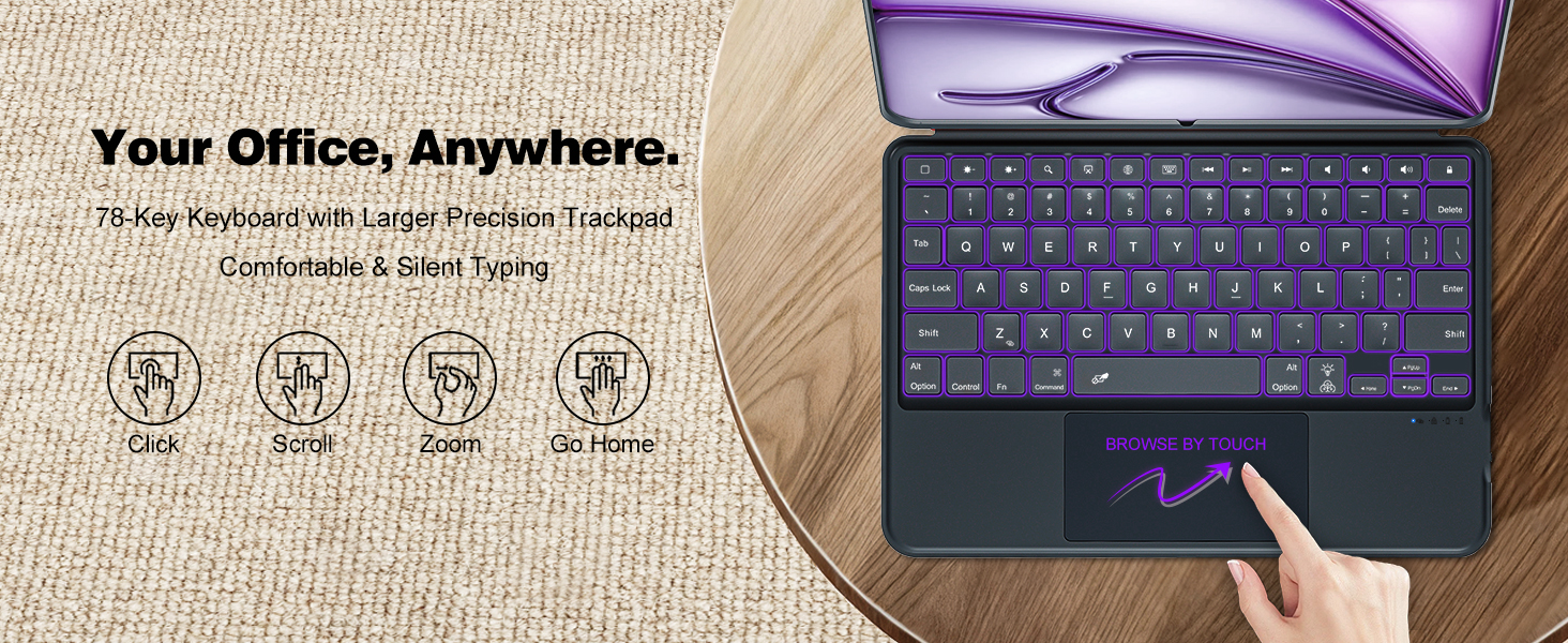 Silent Typing Wireless Keyboard for iPad