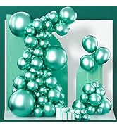 PartyWoo Metallic Green Balloons, 100 pcs Green Metallic Balloons Different Sizes Pack of 18 Inch...