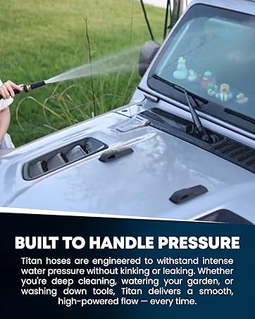 titan flexible lightweight garden water hose washing car spraying and cleaning windshield