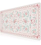 HAOCOO Cute Desk Pad Mat Large, Pink Mouse Pad with Non-Slip Rubber Base, Waterproof Keyboard Mat...