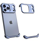 Losin Compatible with iPhone 17 Pro Max Frameless Case, Aluminum Metal Borderless Design, with Fr...