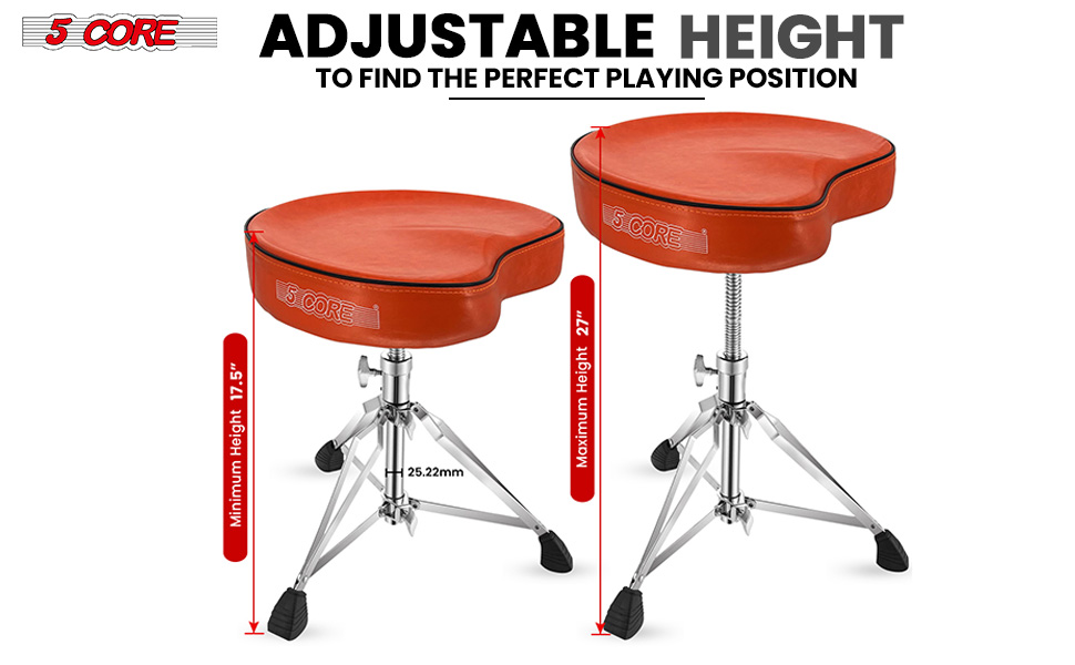 Orange Drum Chair,Height Adjustable Heavy Duty Upgraded Drum Stool