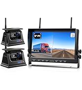 ZEROXCLUB Magnetic Solar Wireless Backup Camera HD 1080P 10" DVR Monitor, Dual RV Cameras Wireles...