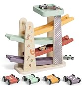 TOPBRIGHT Baby Toys for 1 Year Old Boy Gifts, Wooden Car Ramp Race Track Set, Car Toys for Toddle...