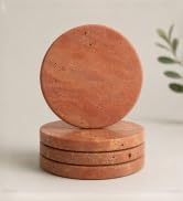 Natural Travertine Stone Coasters Set of 4