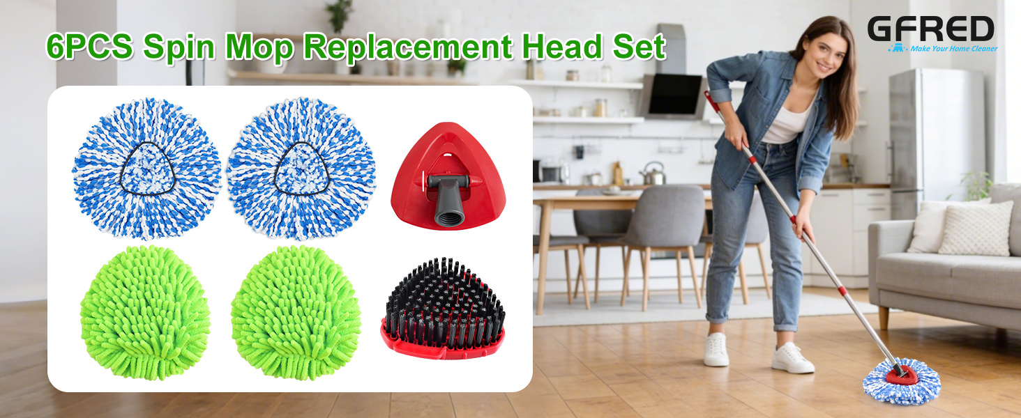 Mop Heads Replacements for O-Cedar Easywring RinseClean 2 Tank Spin Mop System
