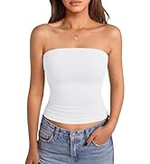 GKBK Womens Strapless Crop Top with Built in Bra Going Out Tube Tank Tops Y2K Summer Fashion