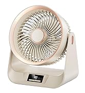 Portable Desk Fan, Rechargeable Low Noise Small Fan with Timer Wide-angle Adjustable Tilt, 5 Spee...