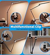 Space Saving LED Desk Lamps,Touch Adjustment 10 Color Temperatures &amp;10 Brightness Eye-Caring Mode...