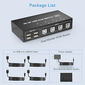 kvm switch dual monitor displayport