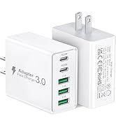 USB C Wall Charger, 50W 5-Port PD Fast USB C Charging Block,2USB C+3USB A Multiport Plug,Type C P...