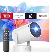 Mini Projector with WiFi and Bluetooth, Smart Portable Movie Projector 4K Support, 300 ANSI, 5W B...
