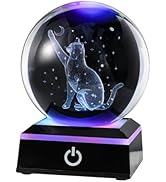 YU FENG 3D Cat Crystal Ball Exquisite Crystal Decor Perfect for Cat Lovers Gifts for Women and Ki...