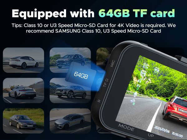 Dash Cam with 64GB Card