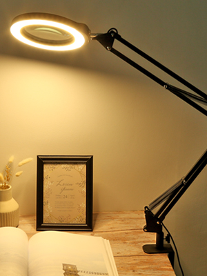 lighted magnifying glass