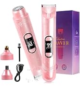 Bikini Trimmer for Women, 4-in-1 Electric Razors for Women, Dual Head Pink | IPX7 Waterproof, LED...