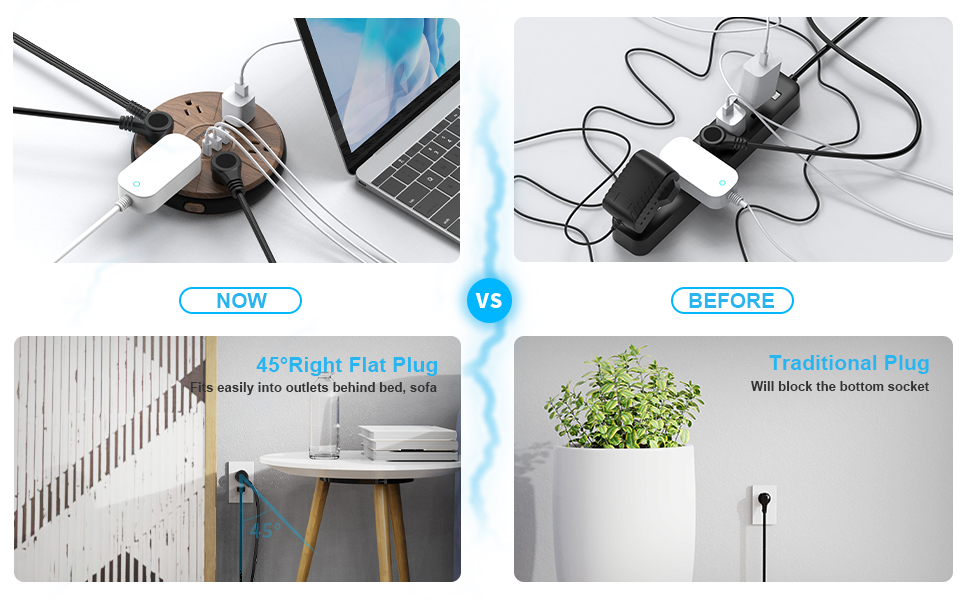 No-Blocking AC Outlets
