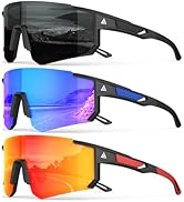 QALLY Polarized Sports Sunglasses for Men, UV400 Protection Mens Sunglasses Wrap Around Sun Glass...