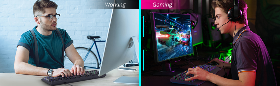 Wired gaming keyboard for both gaming and office scenarios