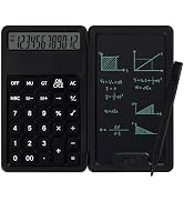 Desk Calculator, Portable Calculator with Notepad, Basic Calculator with Writing Tablet, 12 Digit...