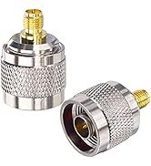 BOOBRIE 2-Pack N Male to RP-SMA Female Connector RF Coax Coaxial Adapter Reverse Polarity SMA to ...
