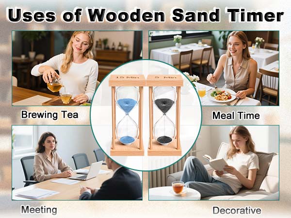 Min Wooden Hour Glass for Classroom, Sandglass, Reloj De Arena Decorativo, Home, Office, Game, Gift