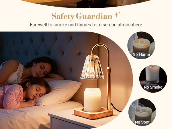 marycele candle warmer lamp with timer - perfect for bedroom &amp; bathroom